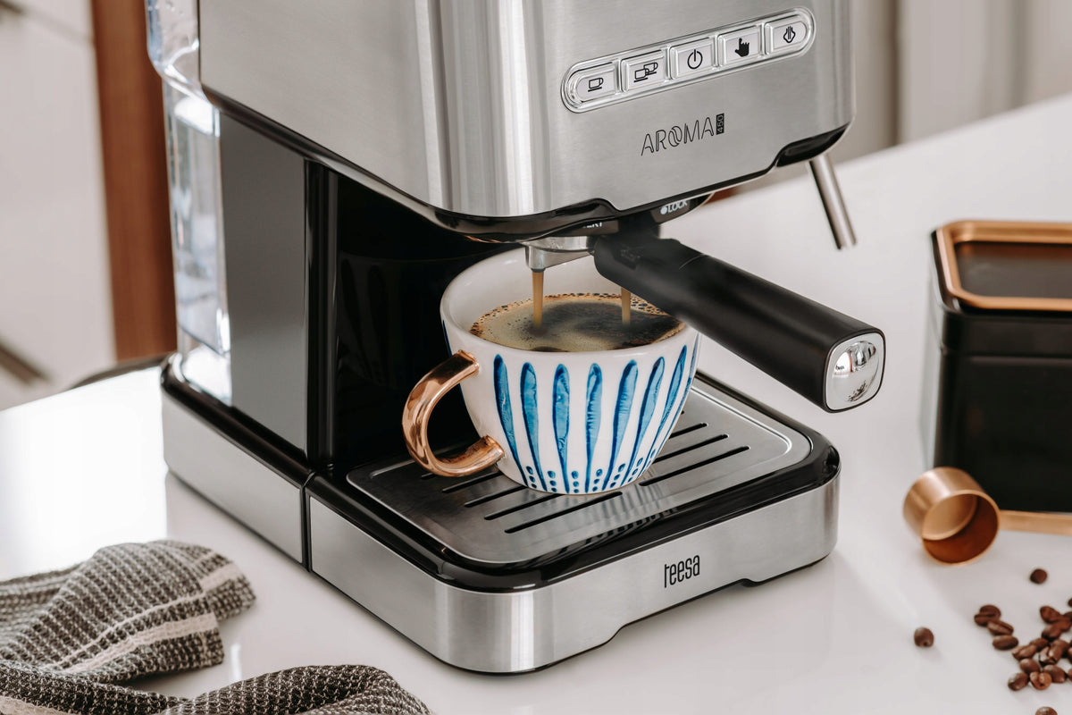 2X Espresso machine flask for coffee 850W Teesa + milk frother 15ba Brand Teesa