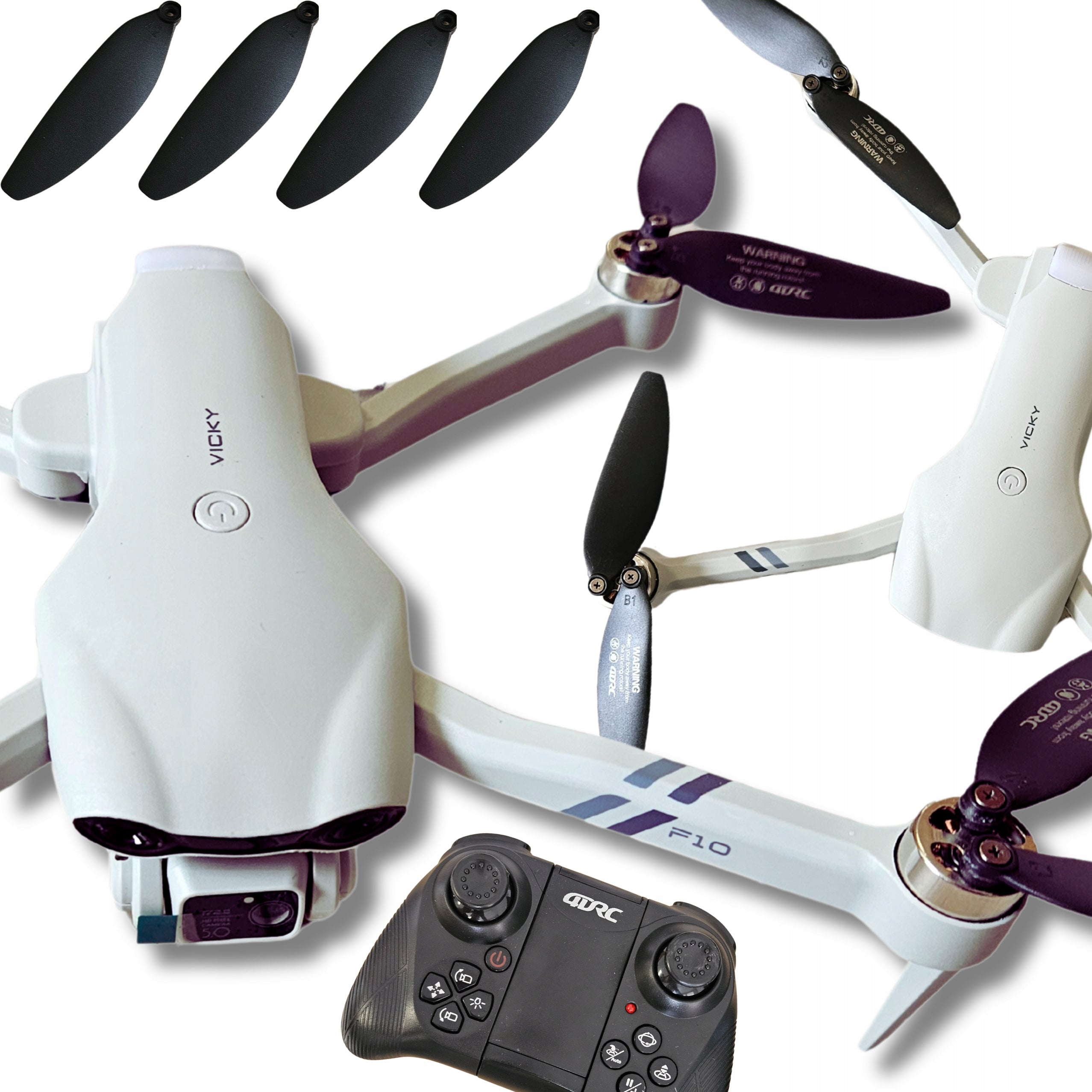 2X F10 DRONE WITH 4K WIFI HD CAMERA TOY RC HOVER 2000M | 3 BATTERIES ACCUMULATOR