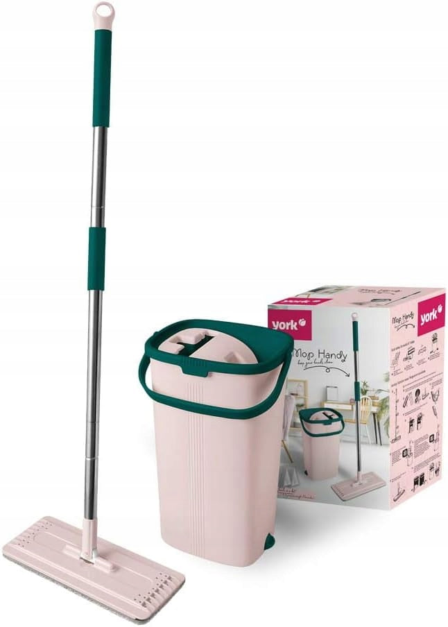 2X FLAT MOP WITH TWO-CHAMBER BUCKET TELESCOPIC EXTRUSION SYSTEM 120CM Brand no brand