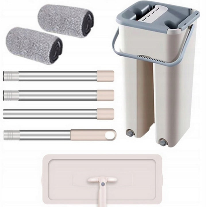2X FLAT RECTANGULAR MOP WITH BUCKET two-chamber with squeezer + cartridges Brand no brand