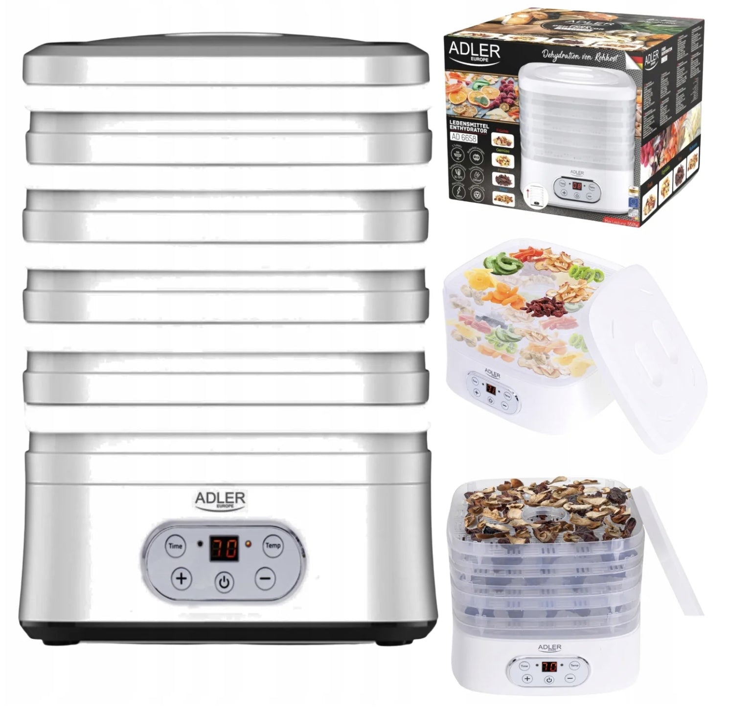 2X FOOD VEGETABLE FRUIT MUSHROOM DRYER LARGE 5 SIT 550W +TI