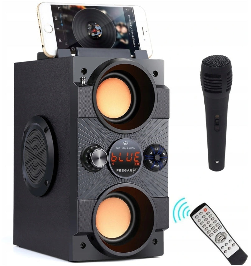 2X Feegar Portable Bluetooth Speaker +Karaoke Microphone 4000mAh USB Radio A