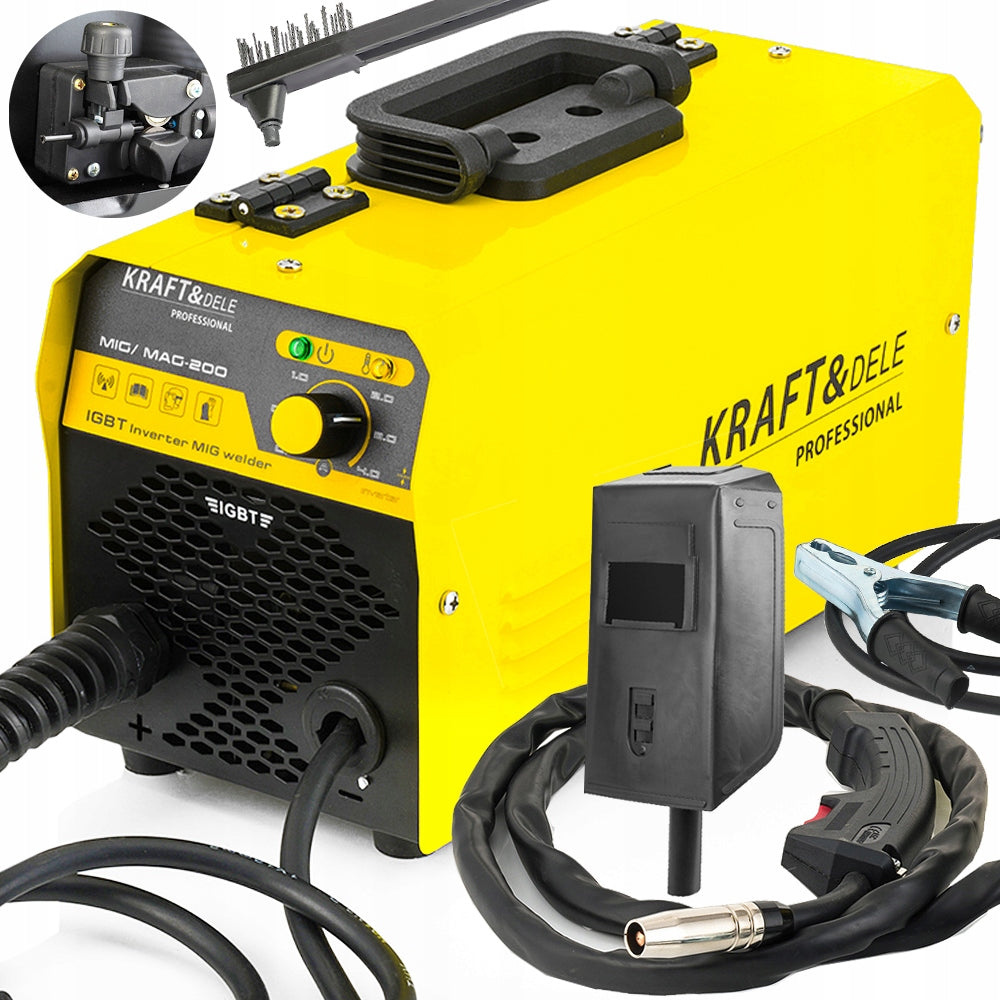2X GAS-FREE MIGOMAT WELDING MACHINE FLUX MIG MAG 200A 230V 6,1 KVA SOLIDN SET Manufacturer code KD810