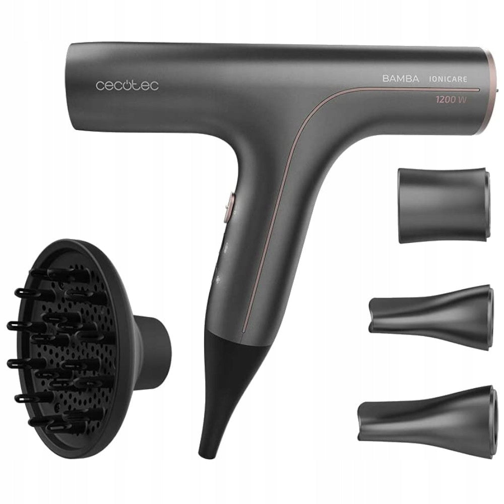2X Hair Dryer CECOTEC Bamba IoniCare 6000 RockStar Soft Pro Grey
