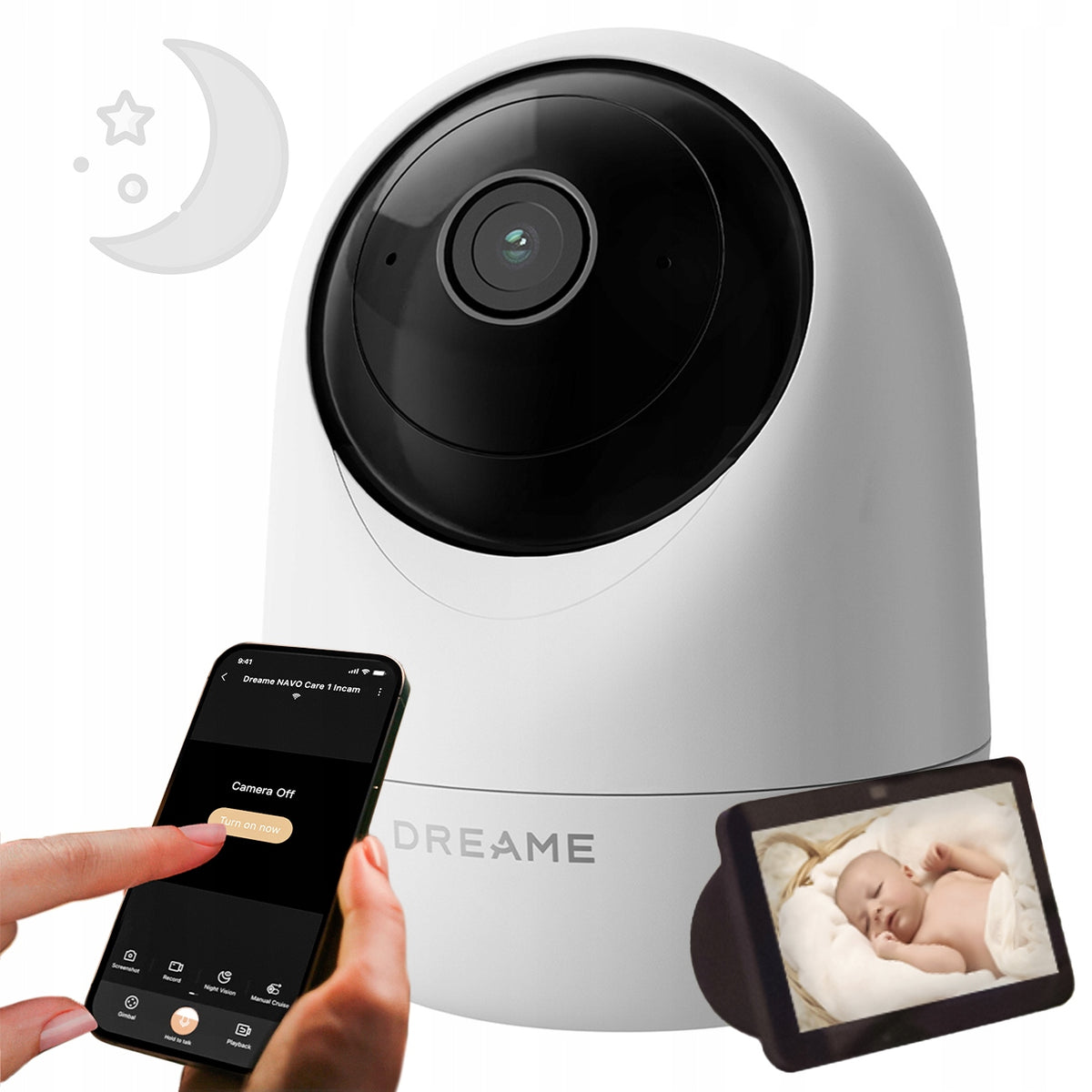 2X INDOOR WIFI CAMERA ROTATING BABY MONITOR 360° DREAME