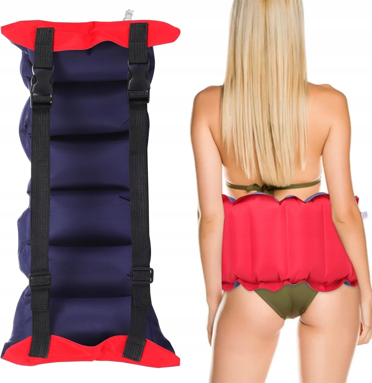 2X INFLATABLE SWIMMING BELT ADJUSTABLE BUOYANCY BELT WITH BUCKLE AND PUMP Kind buoyancy belt