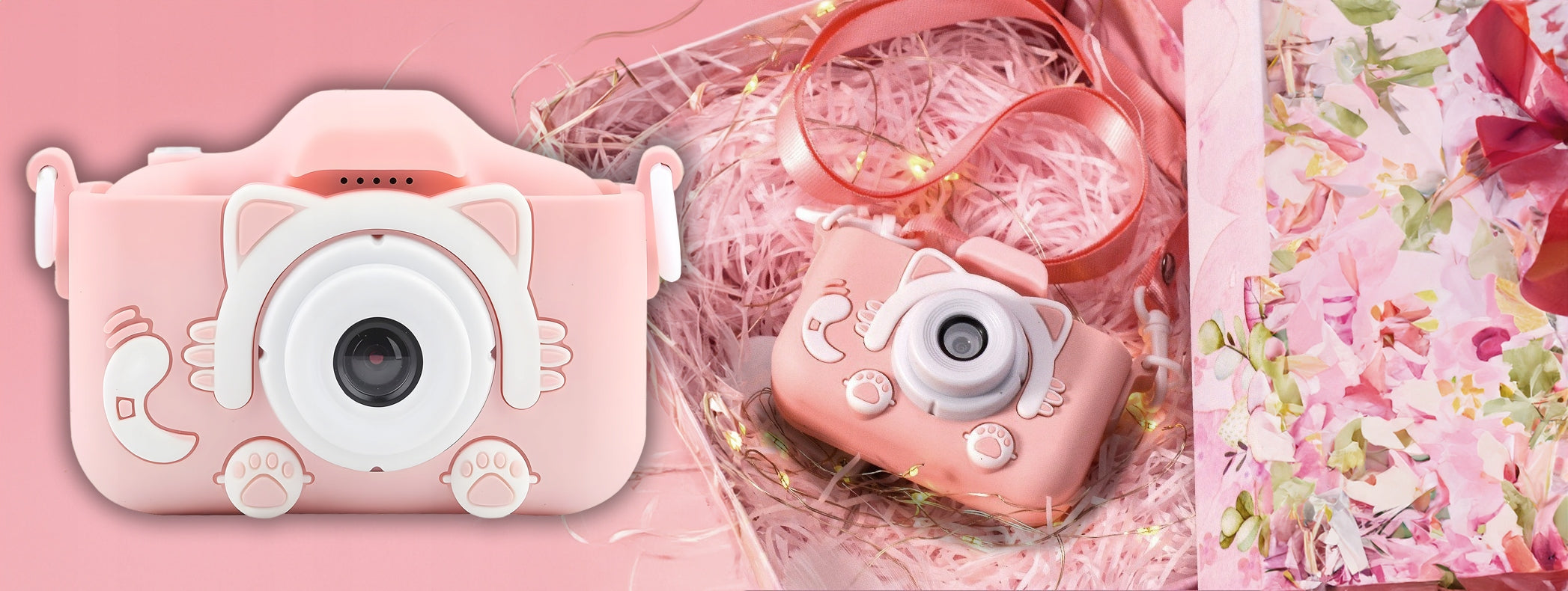 2X KIDS DIGITAL CAMERA FULL HD 1080p GAME CAMERA | XXL PINK SET Resolution 40 Mpx