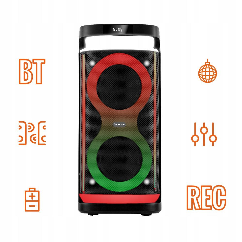 2X Karaoke Bluetooth Speaker Portable Power Audio Manta ARGOS Microphone 100 Model ARGOS