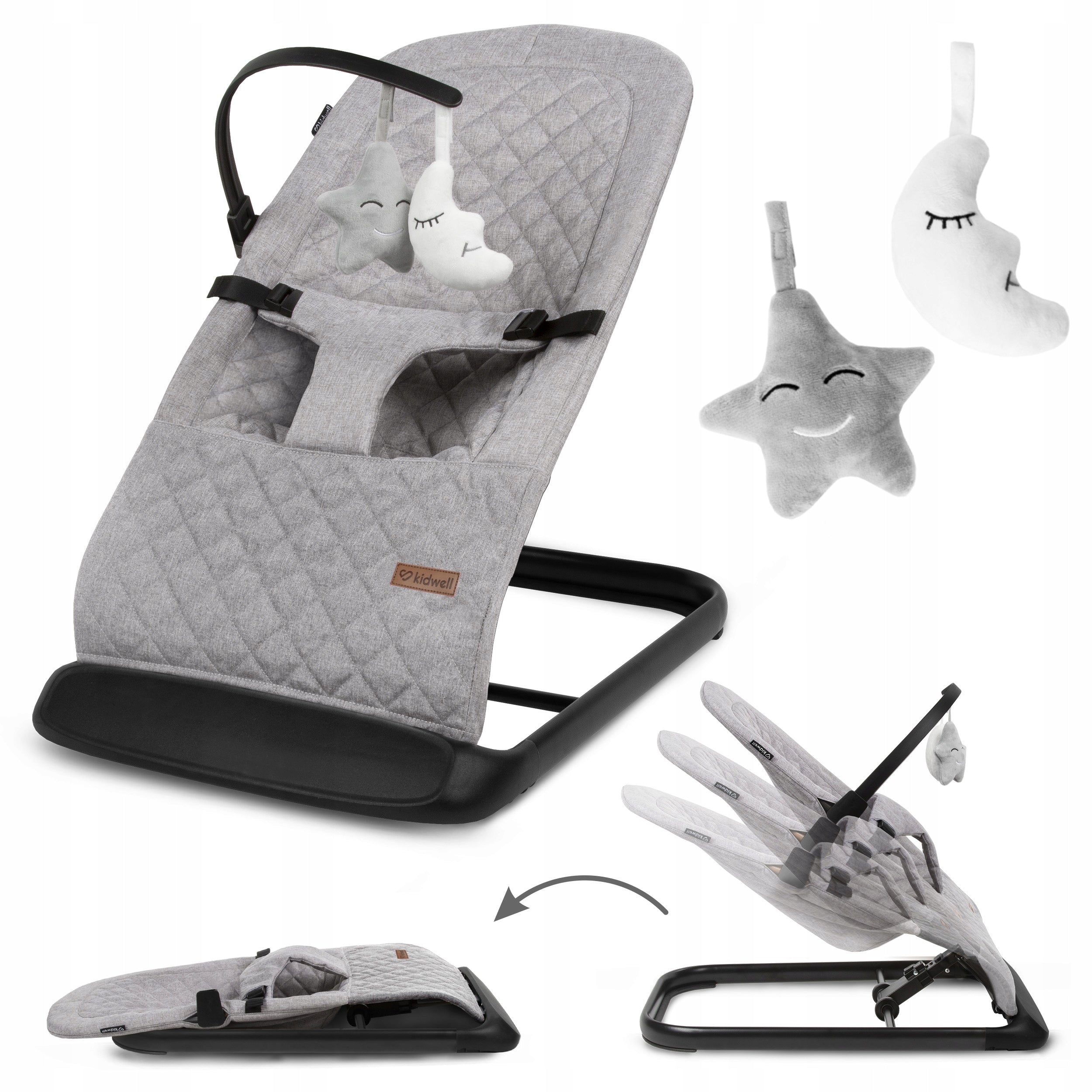 2X Kidwell rocker lounger LARO FULL GREY/BLACK