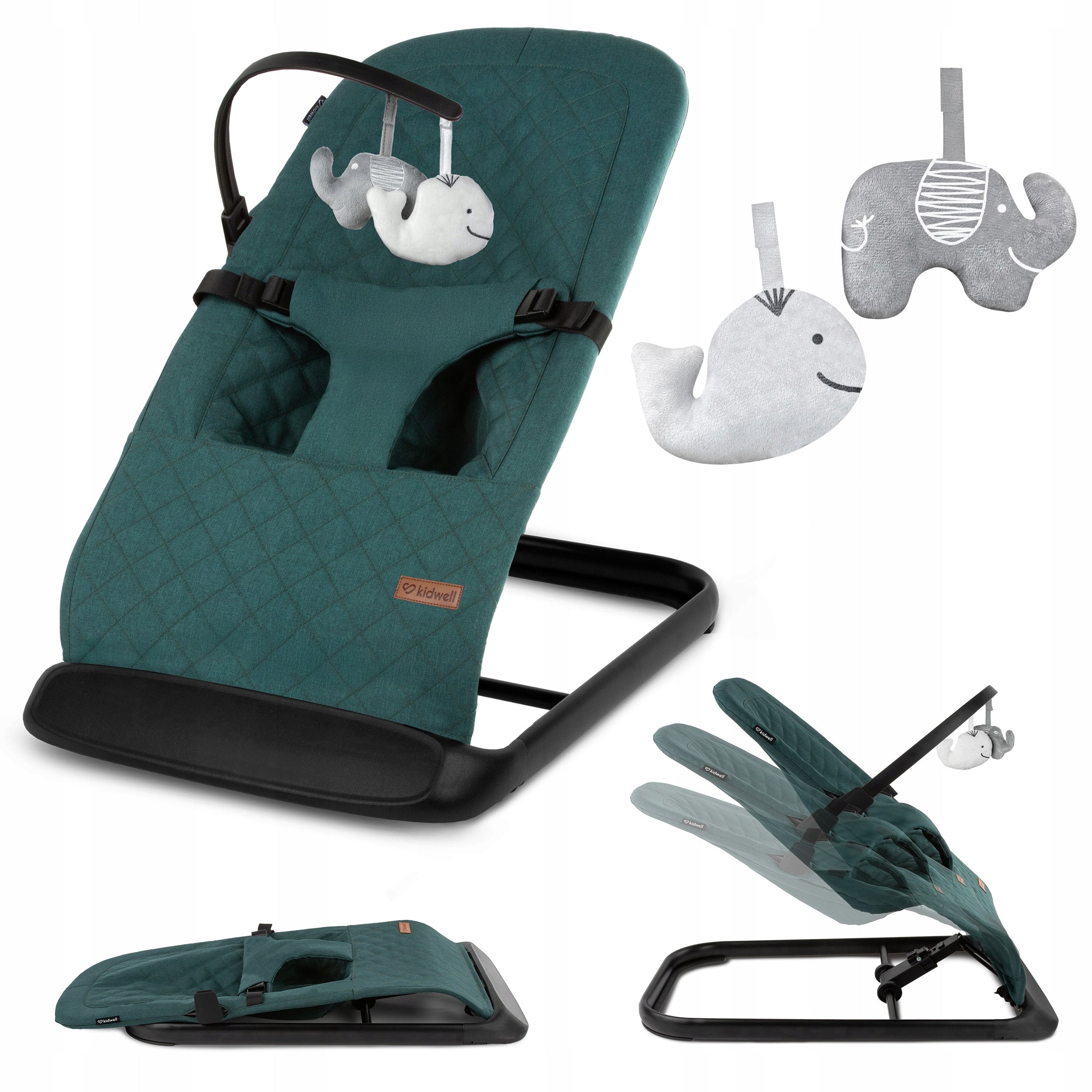 2X Kidwell rocker lounger LARO GREEN/BLACK