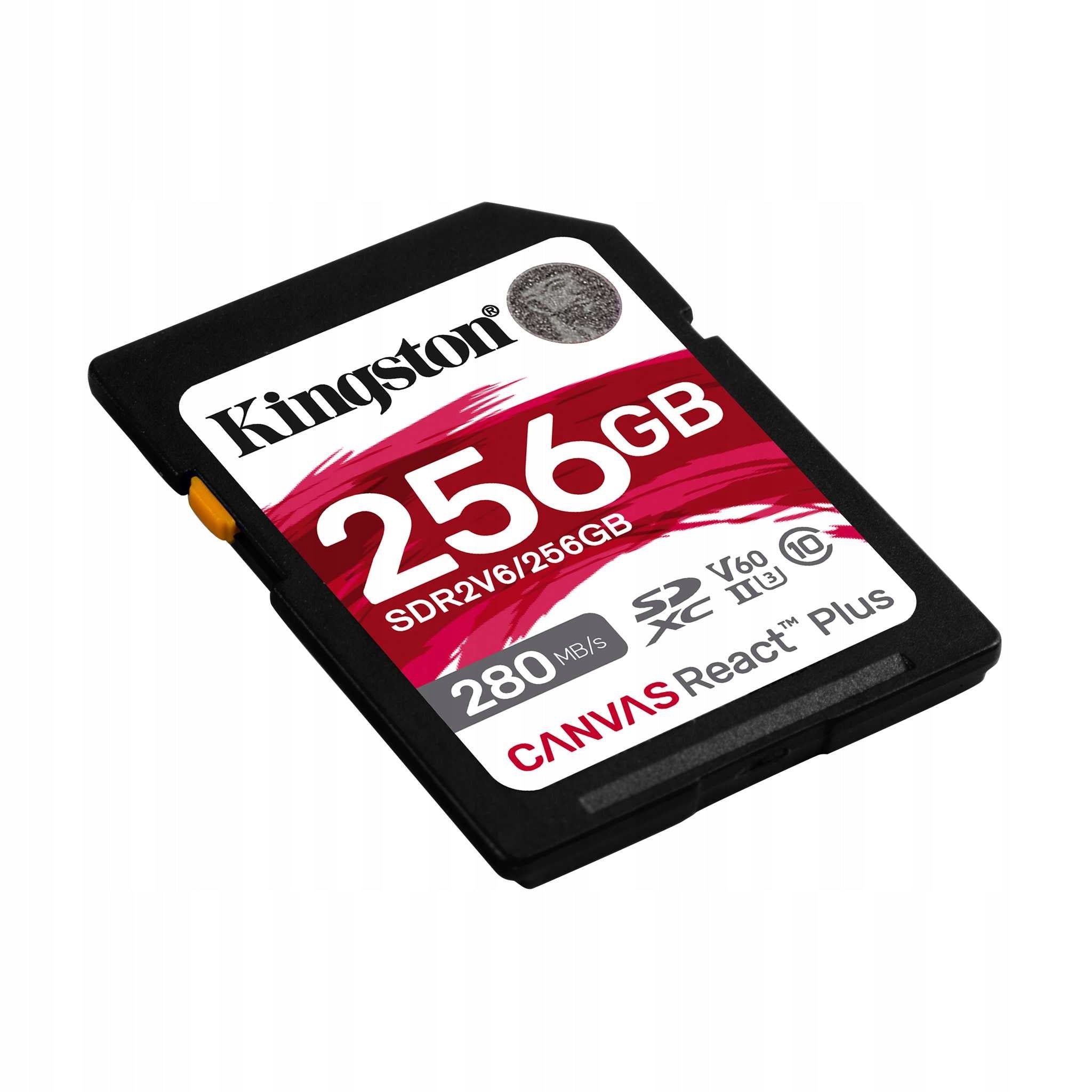 2X Kingston 256GB SDXC Canvas React Plus UHS-II V60 4K SD Card Manufacturer Kingston