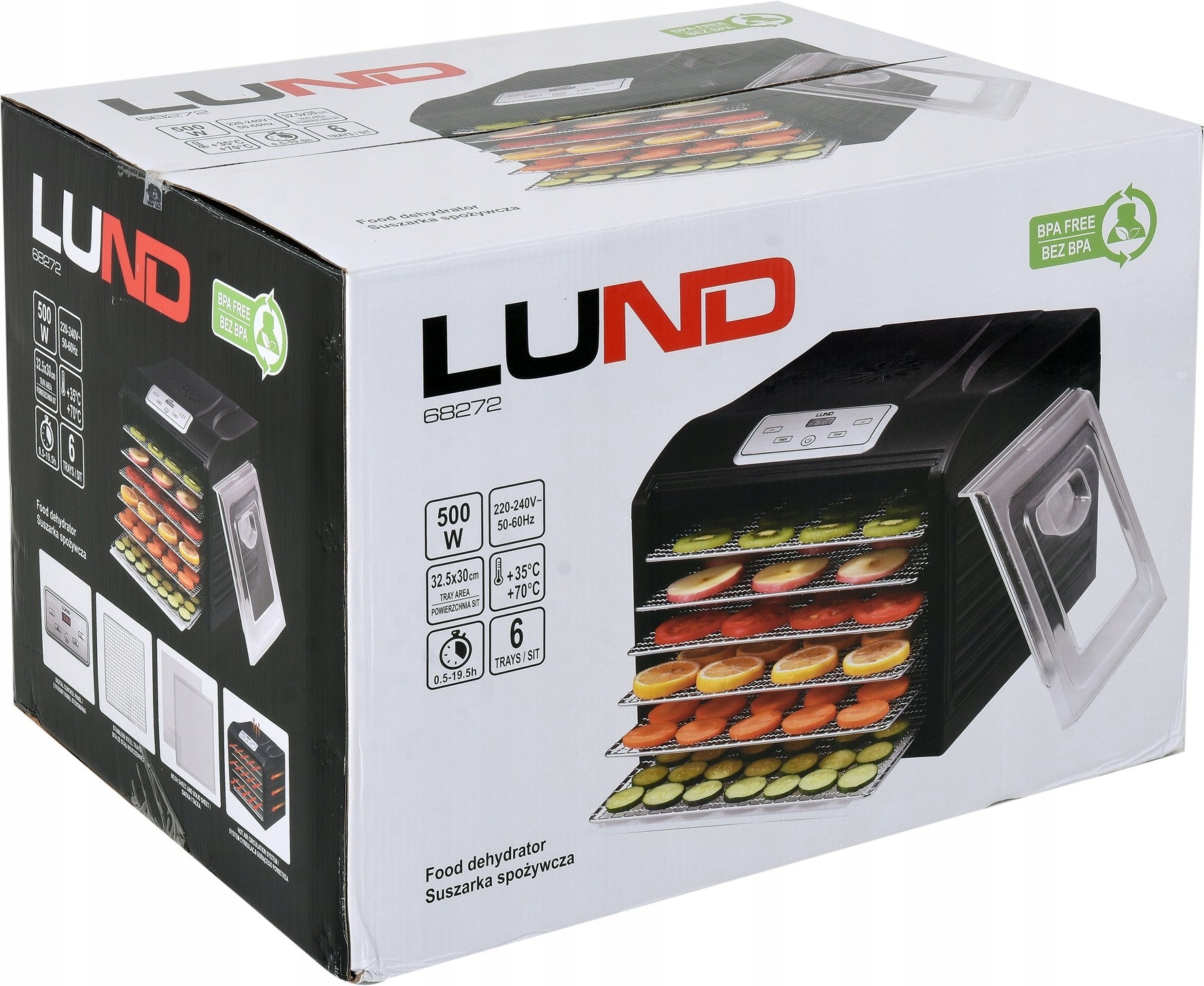 2X LUND FOOD DRYER FOR MUSHROOMS FRUIT VEGETABLES HERBS STRONG 500W 6SIT 68 Brand Lund