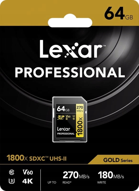 2X Lexar SD Card 64GB 1800x Professional SDXC UHS-II U3 V60 Manufacturer Lexar