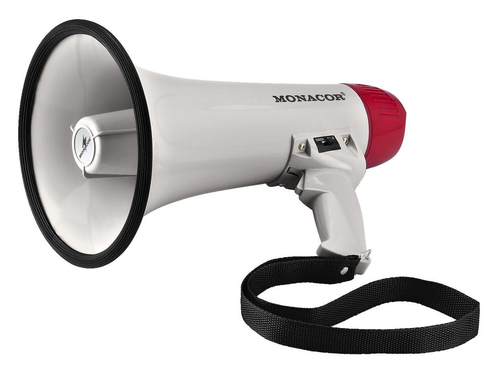 2X MEGAPHONE HANDHELD PORTABLE BATTERY OPERATED ALARM SIREN 100 dB MONACOR TM-