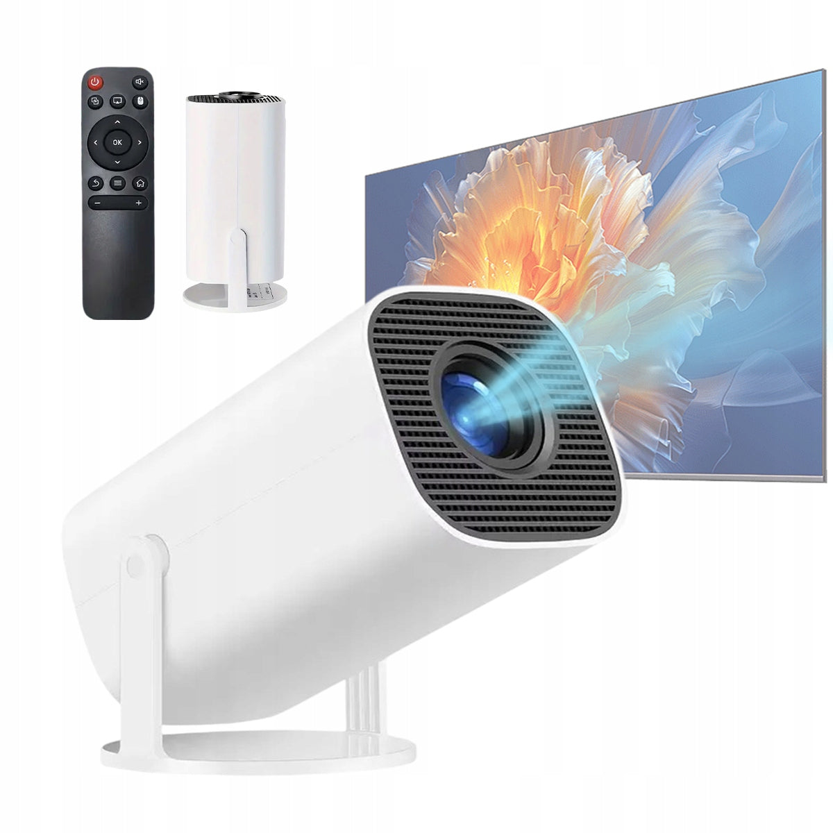 2X MINI 720P PROJECTOR WITH ANDROID 12 AND BLUETOOTH 5.0, 180° ANGLE ADJUSTMENT