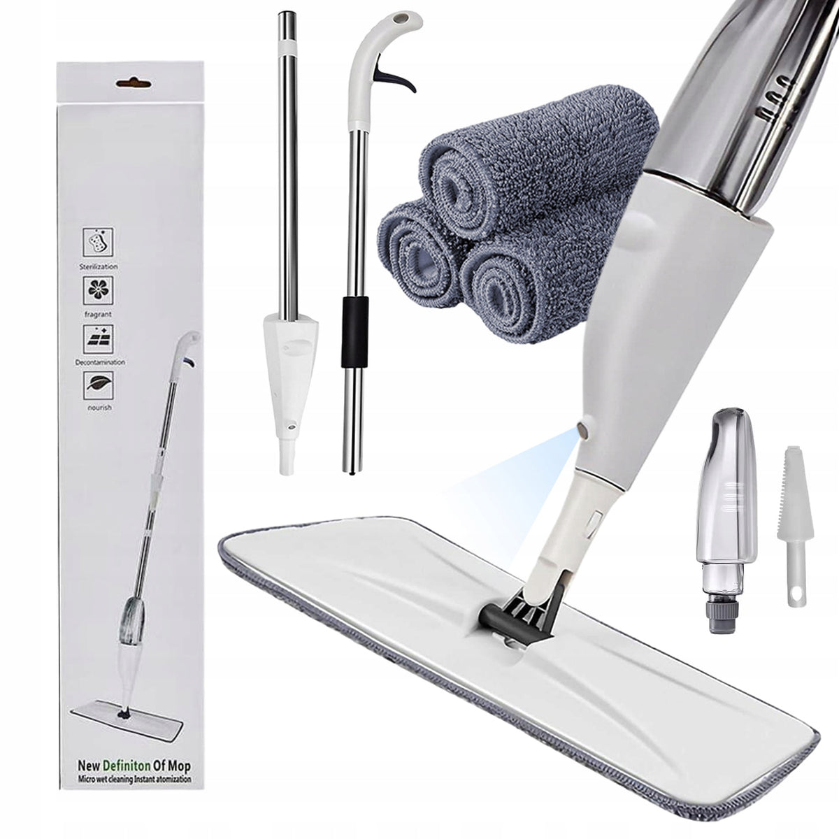 2X MOP WITH WASHER FOR BATHROOM KITCHEN WINDOWS + 3 MICROFIBER INSERTS Brand no brand