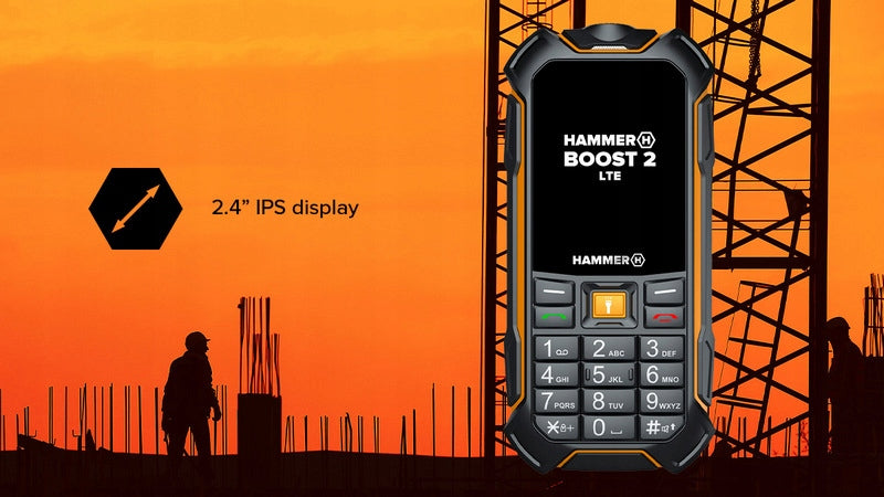 2X Mobile phone HAMMER Boost 2 LTE Black-orange Built-in memory 128 MB