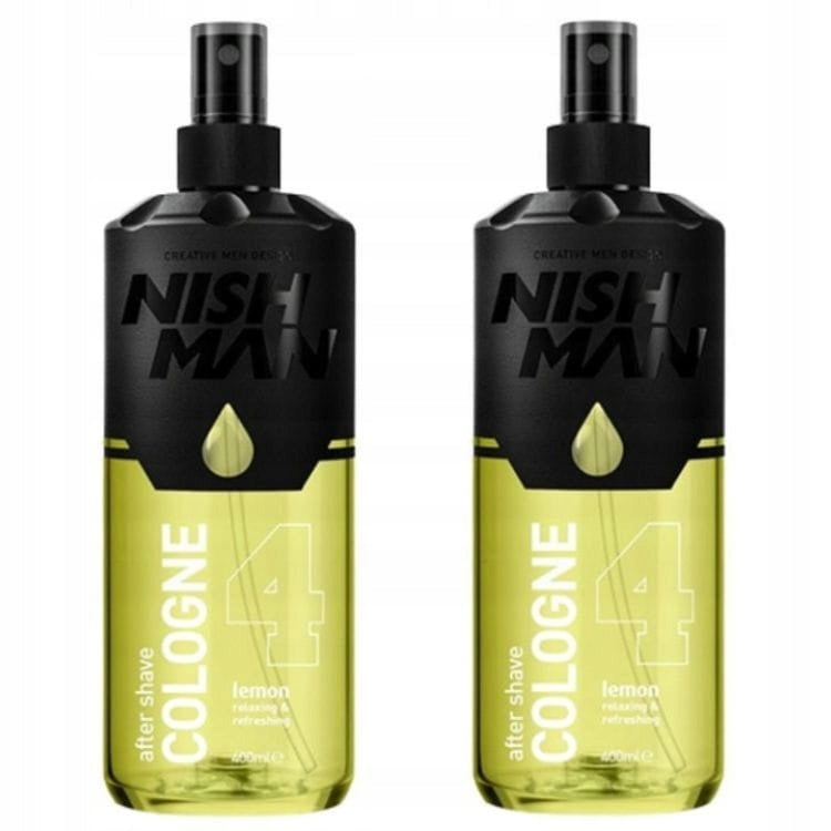 2X NISHMAN AFTER SHAVE COLOGNE SPRAY NO 04 LEMON 400 ML
