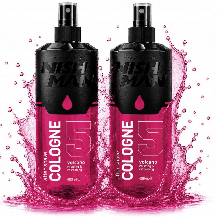 2X NISHMAN AFTER SHAVE COLOGNE SPRAY NO. 05 VOLCANO 400 ML