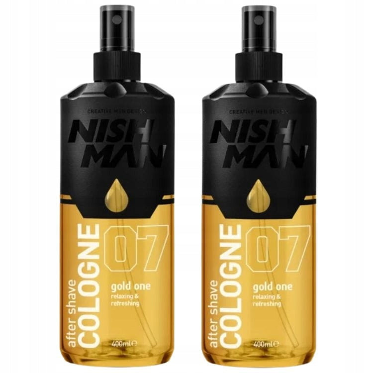 2X NISHMAN AFTER SHAVE COLOGNE SPRAY NO. 07 GOLD ONE 400ML