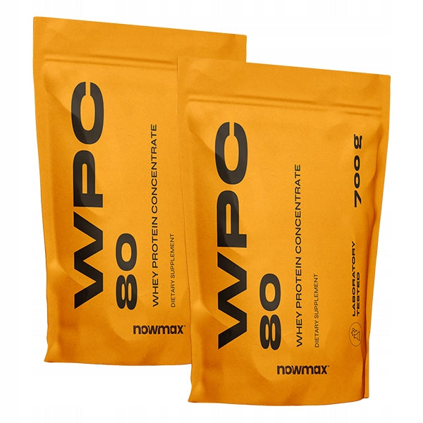 2X NOWMAX WPC 80 WHEY PROTEIN 700 g MUSCLE MASS STRENGTH Expiration date at least six months from the date of purchase
