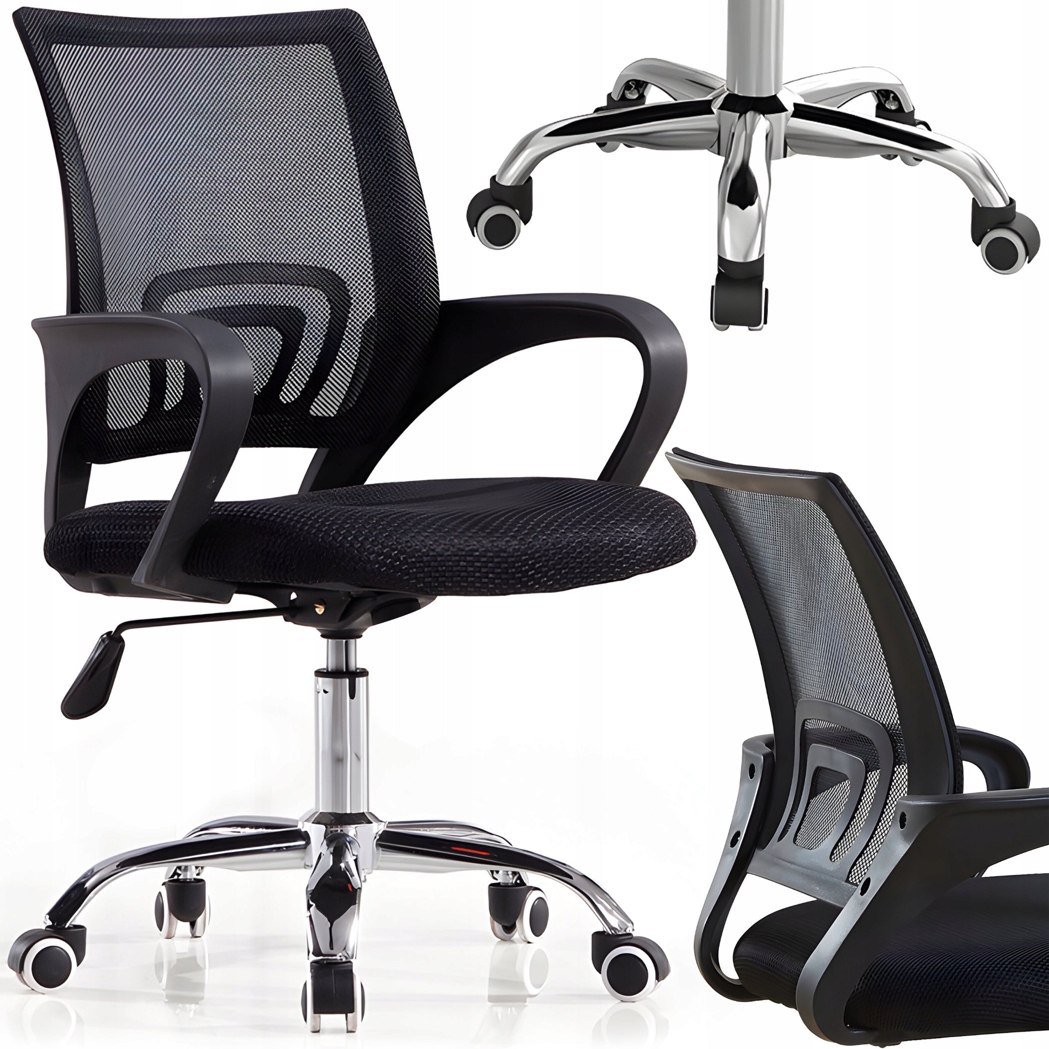 2X OFFICE CHAIR SWIVEL DESK CHAIR OFFICE MICRO MESH BLACK 150K