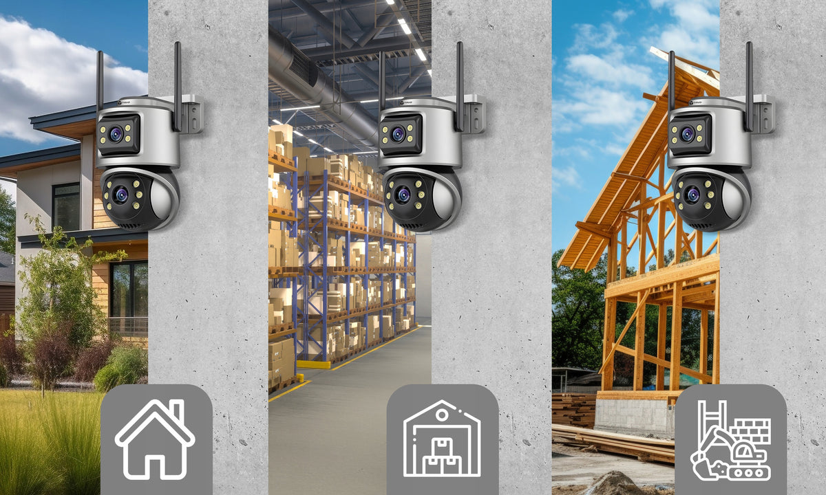 2X OUTDOOR WIFI CAMERA ROTATING 10 MPX DOUBLE ALARM ZOOM DETECTION Manufacturer code KAMERA ZEWNĘTRZNA OBROTOWA WiFi 10 MPX