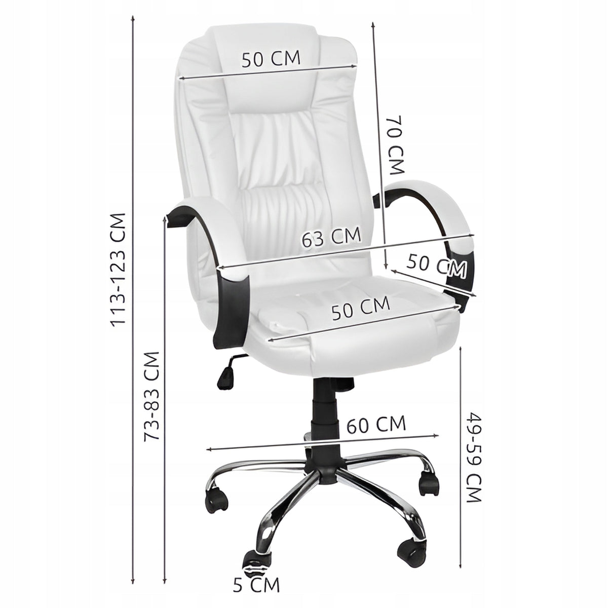 2X Office Chair Eco Leather White Rotating Eco Leather for Home Living Room Bi Brand Malatec