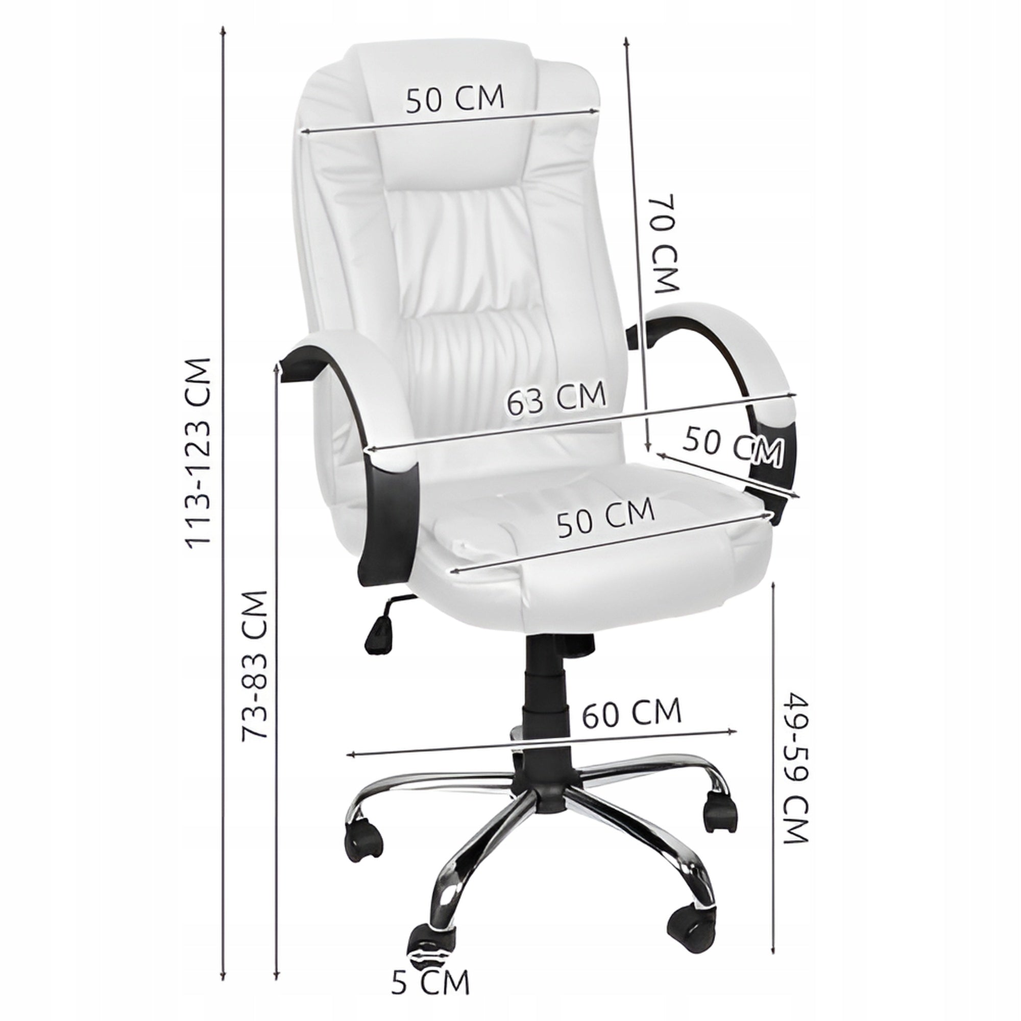 2X Office Chair Eco Leather White Rotating Eco Leather for Home Living Room Bi Brand Malatec