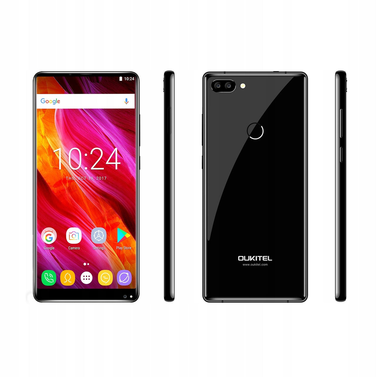 2X Oukitel Mix 2 6/64GB, smartphone, black Built-in memory 64 GB