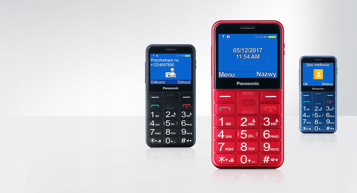2X Panasonic KX-TU155EXR red | mobile phone for seniors Built-in memory no memory