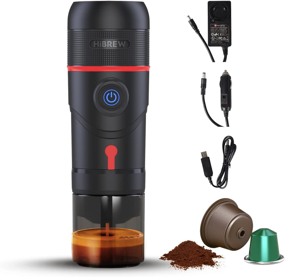 2X Portable 3in1 Coffee Maker with HiBREW H4-premium 80W Case Model H4 Premium