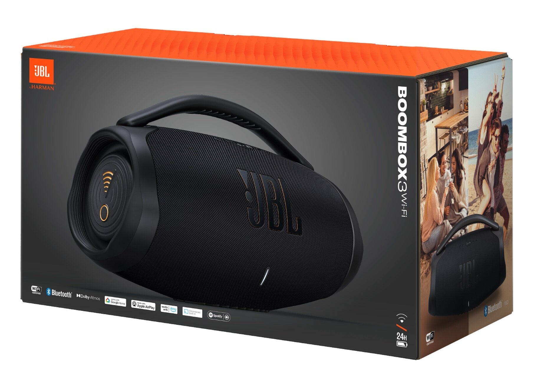 2X Portable Speaker JBL Boombox 3 WiFi,BT, 24H, 80W, IP67 PowerBank Black Brand JBL