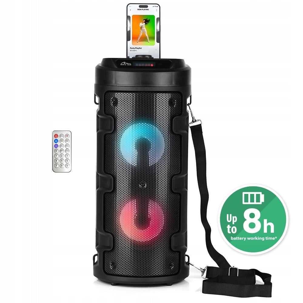 2X Portable Speaker Partybox Keg BT MT3165 black Karaoke Bluetooth 1000W Brand Media-tech