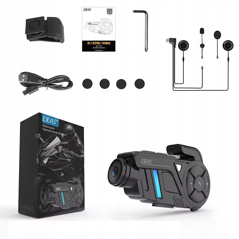2X Premium Motorcycle Intercom EJEAS K1 pro MESH Bluetooth Wi-Fi + Camera