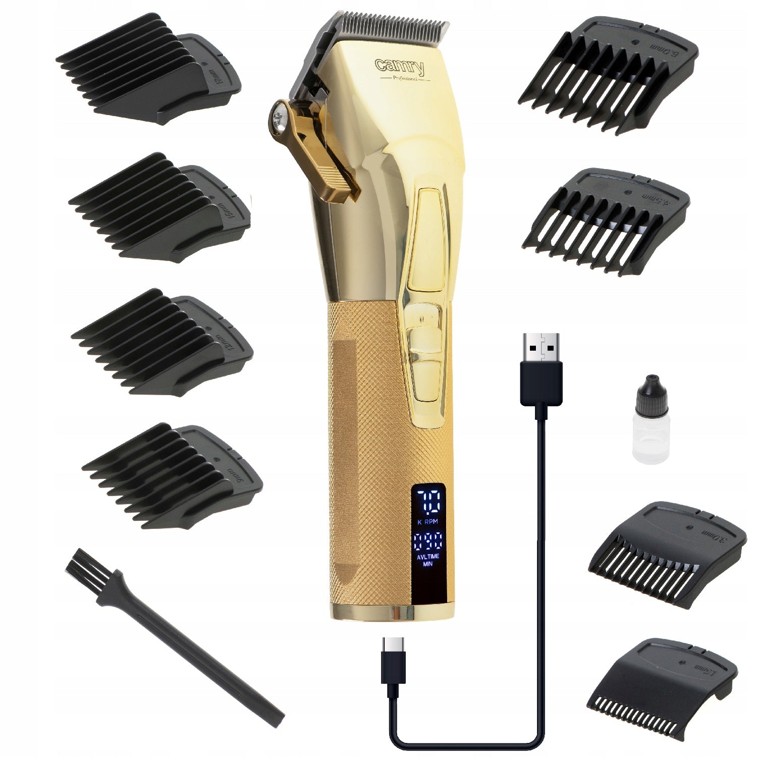 2X Professional Hair Clipper Men's 8 USB LCD Sockets Brand Camry