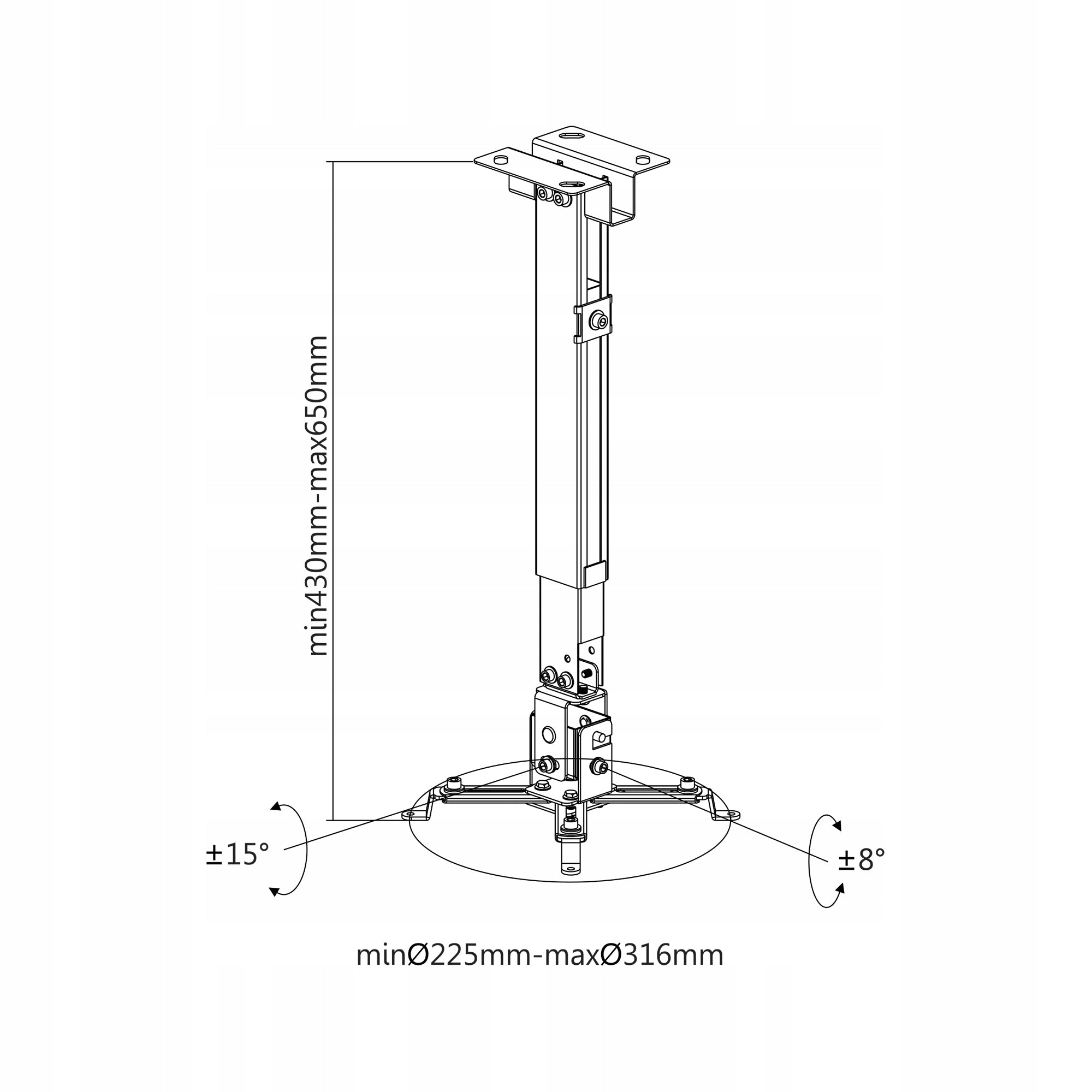 2X Projector holder for wall and ceiling max. 20 kg Cabletech Manufacturer code UCH0101-1