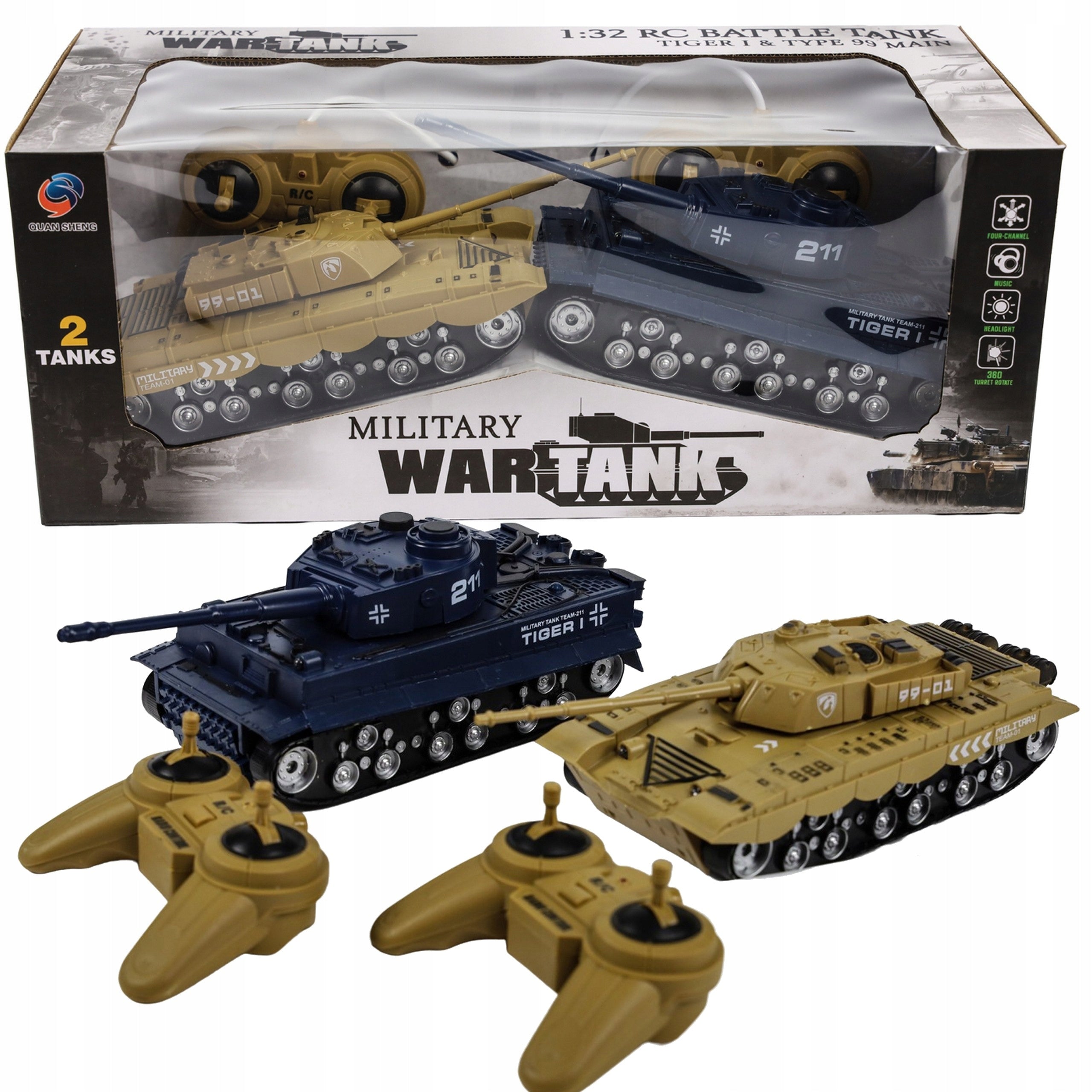 2X Remote Control Tank For Radio Tiger I I Type 99 Set Brand NORIMPEX