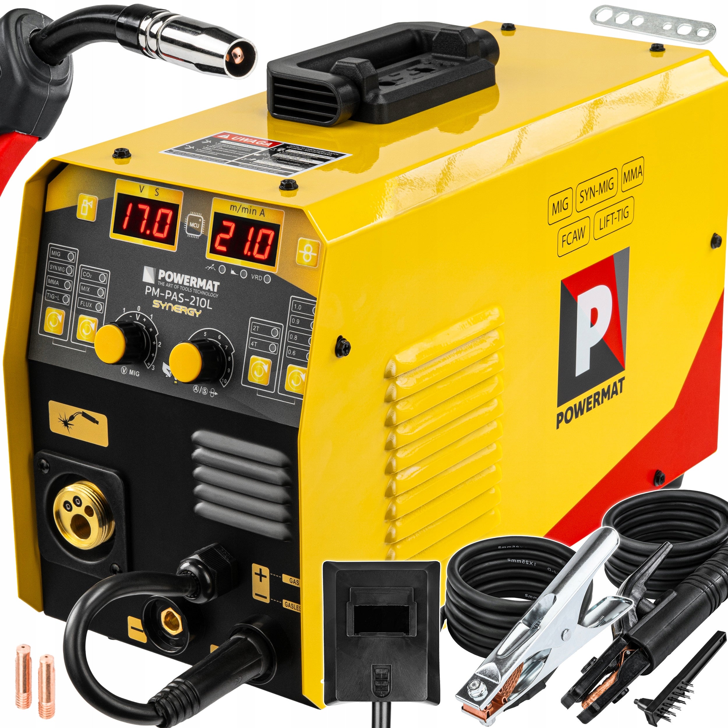 2X SEMI-AUTOMATIC MIGOMAT INVERTER WELDING MACHINE 210A MIG MAG MMA TIG LIFT SYNERG