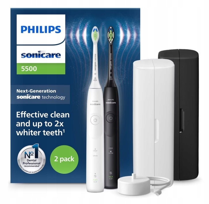 2X SET OF BRUSHES PHILIPS SONICARE 5500 HX7119/02 2x TOOTHBRUSH