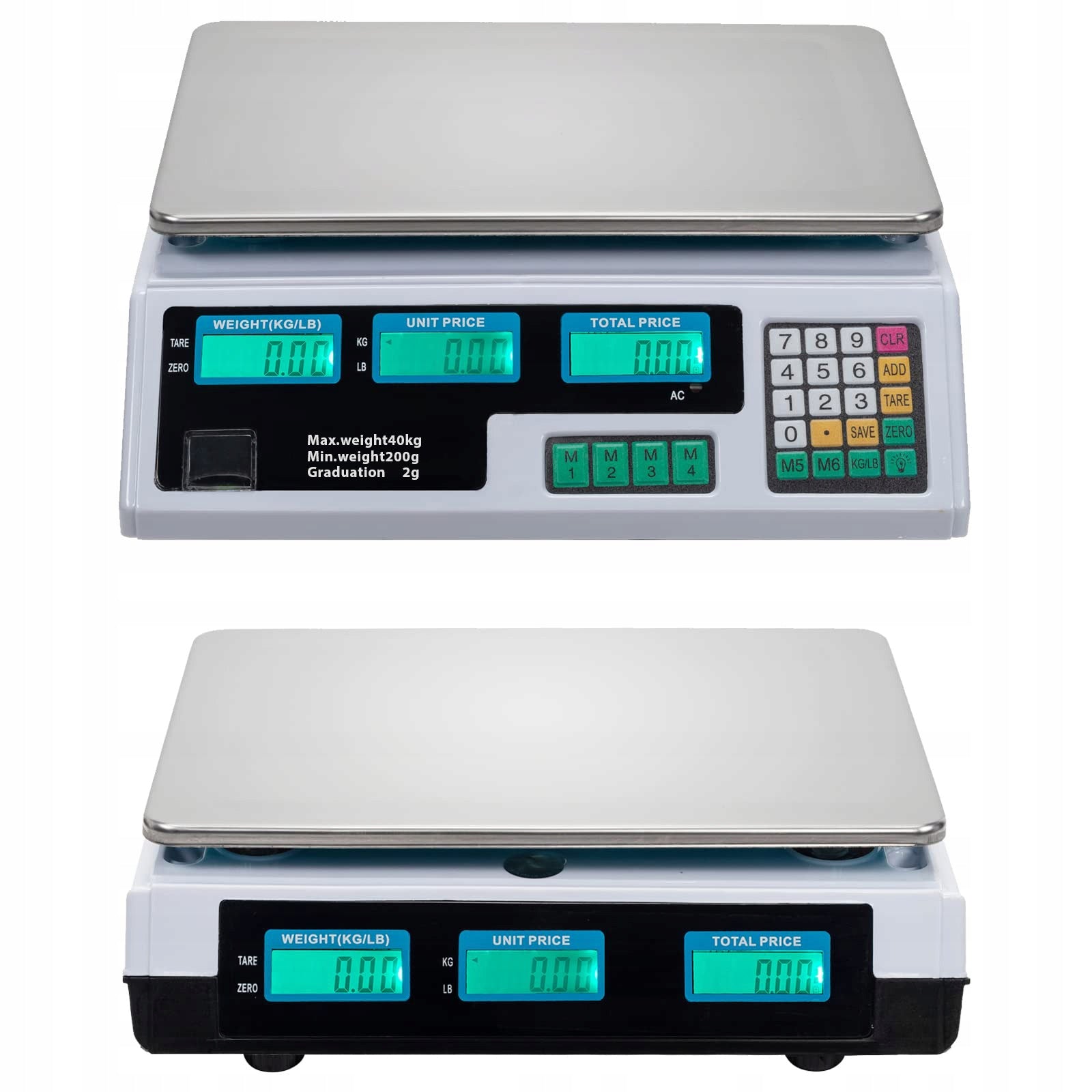 2X SHOP SCALE 40KG / 2G ELECTRONIC GASTRONOMIC LCD DISPLAY Manufacturer code 6907169752723