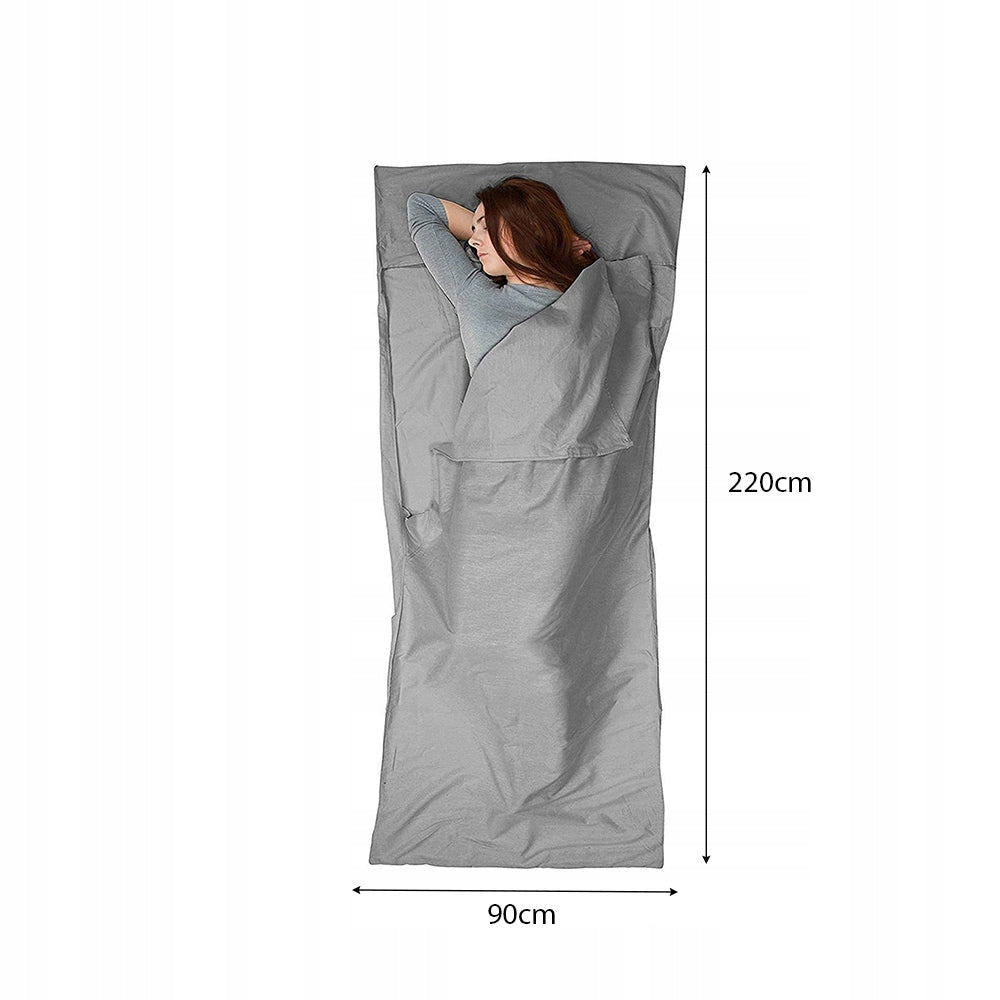 2X SLEEPING BAG INSERT EASY CAMP TRAVEL SHEET RECTANGL Grey/Navy 220cm Manufacturer code RKSSBFB