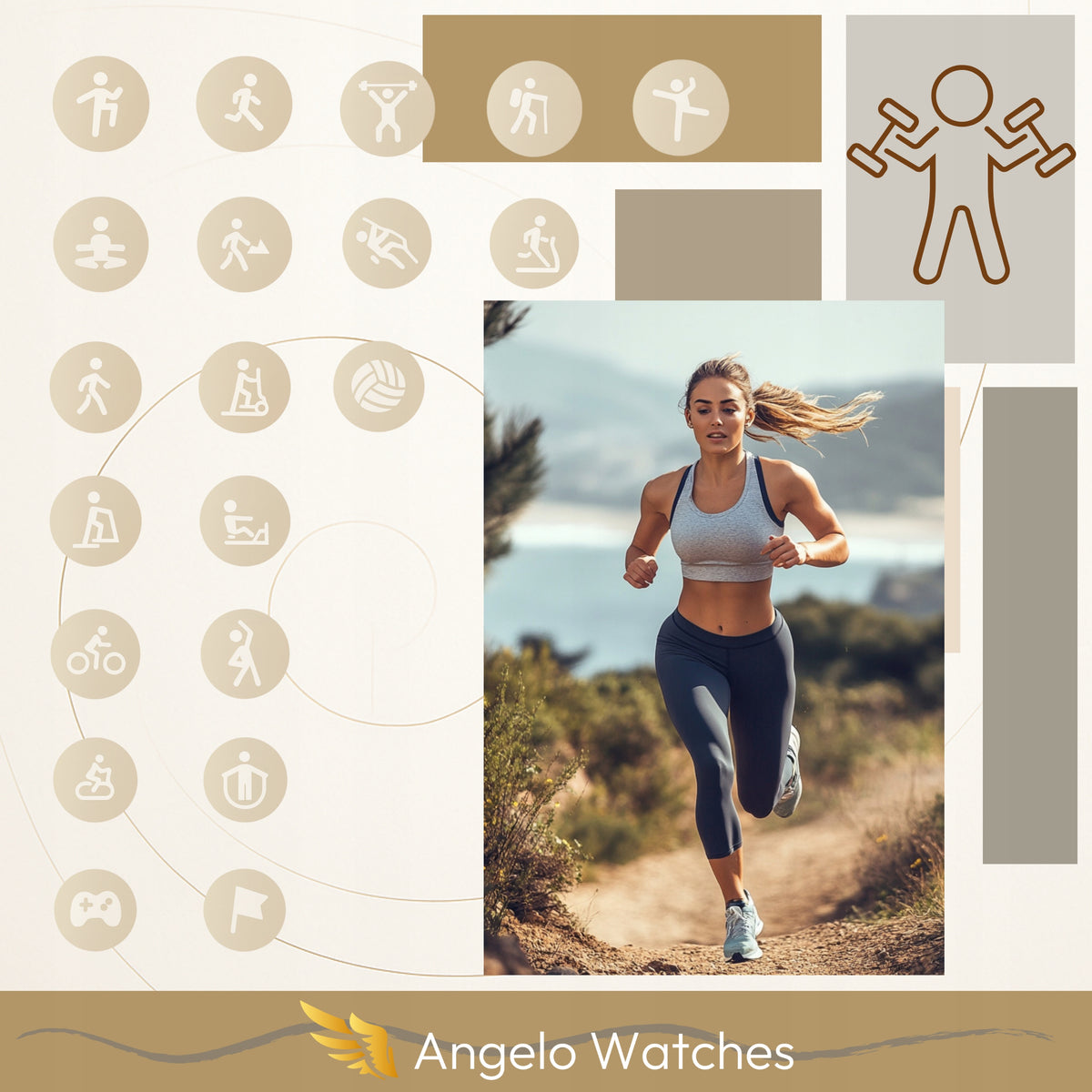 2X SMARTWATCH CARDIOWATCH WOMEN'S EKG PPG BPM HRV TALK SMS MENU PL + GRAT Brand Angelo Watches