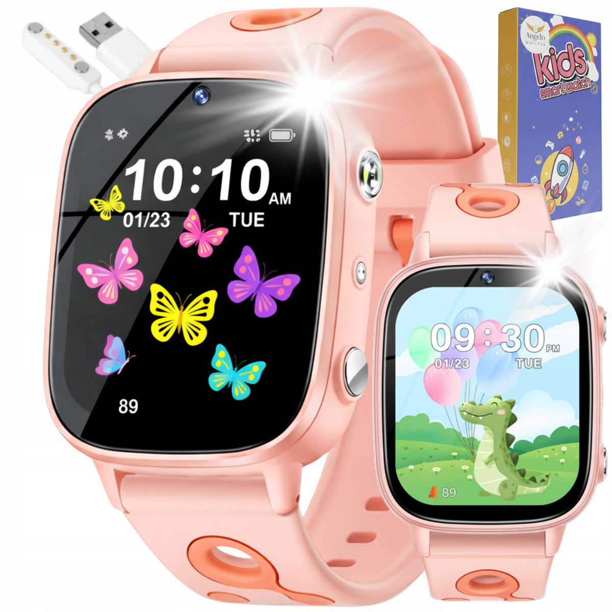 2X SMARTWATCH FOR CHILDREN'S WATCH GAME LEARNING CAMERA FAIRY TALES MENU PL Brand Angelo Watches