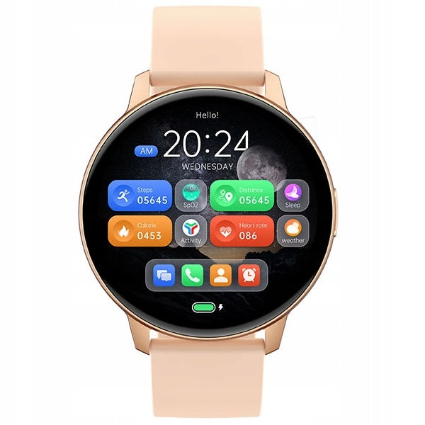 2X SMARTWATCH WOMEN'S WATCH POLISH MENU TALK FUNCTION GOLD SPORT CIRCLE Brand Emavo
