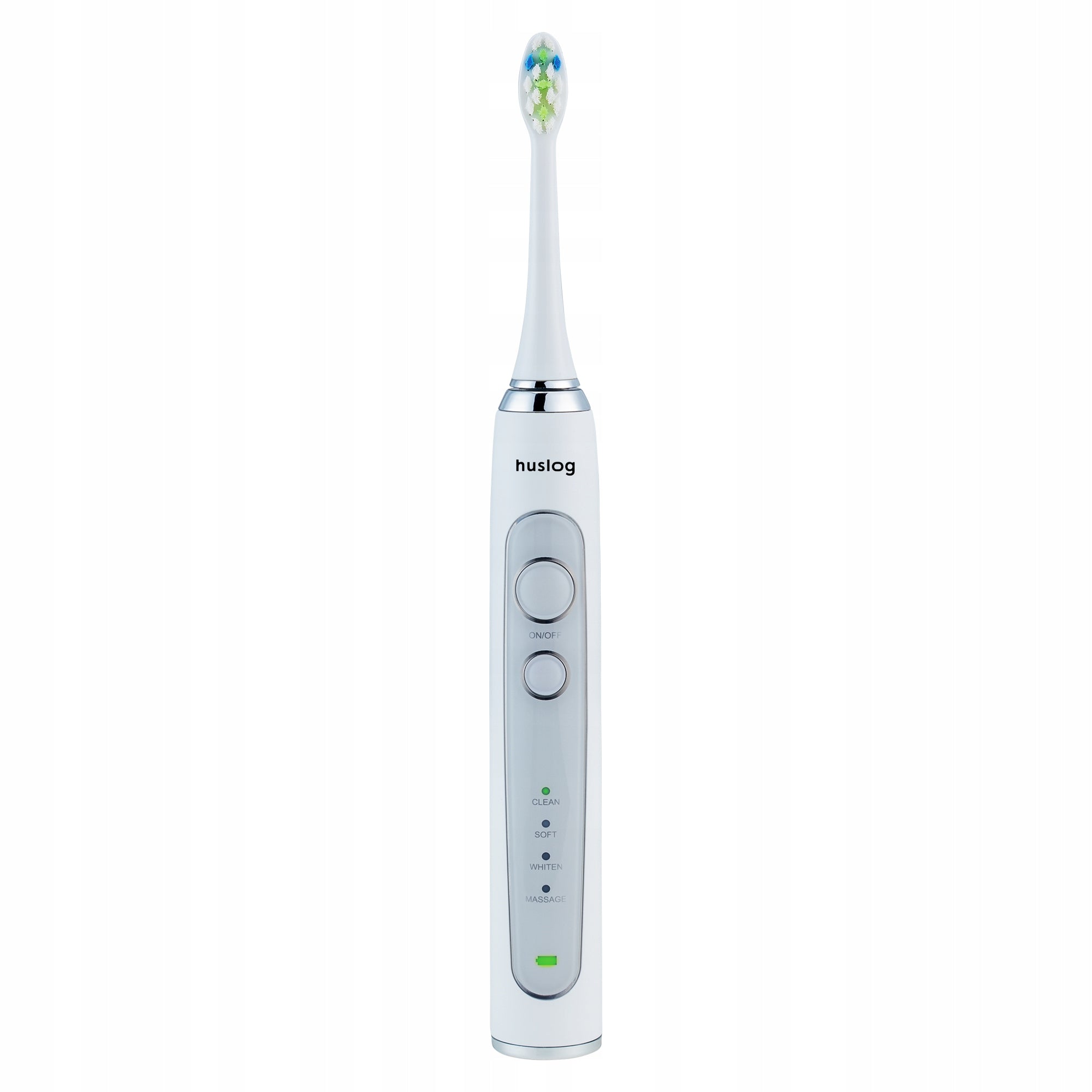 2X SONIC TOOTHBRUSH 4 MODES CHARGING BASE + CASE + 2 Tips Brand Huslog