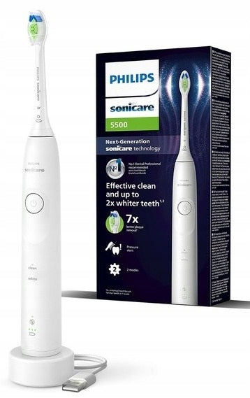 2X SONIC TOOTHBRUSH PHILIPS SONICARE 5500 HX7110/01 WHITE Brand Philips