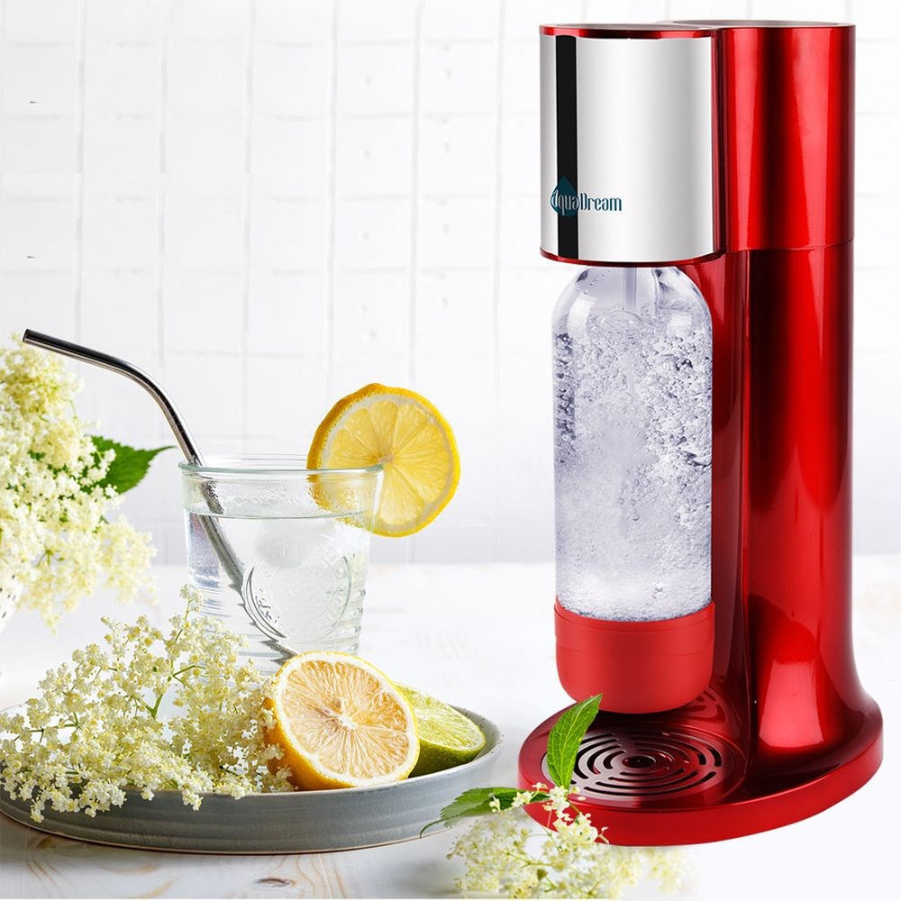 2X Saturator AQUADREAM siphon bottle for sparkling water gassing red Dominant color red