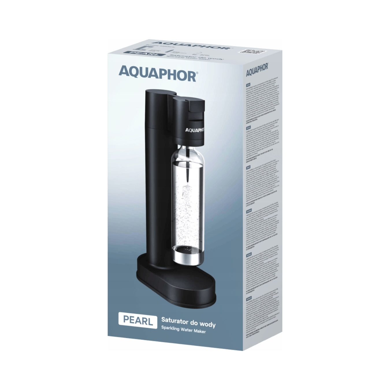2X Saturator AQUAPHOR PEARL for Water Gasification Black + Bottle + Bottle with Ga