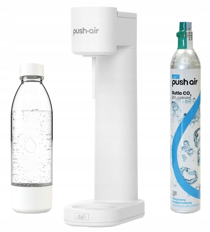 2X Saturator Dafi PushAir with CO2 cartridge + bottle 0,7l White and silver